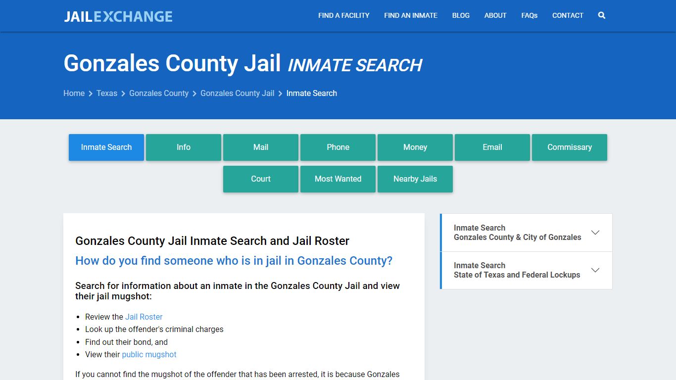 Inmate Search: Roster & Mugshots - Gonzales County Jail, TX